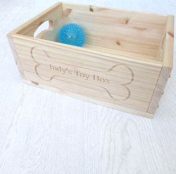Wooden Personalised Dog Toy Storage Box, 3 of 3