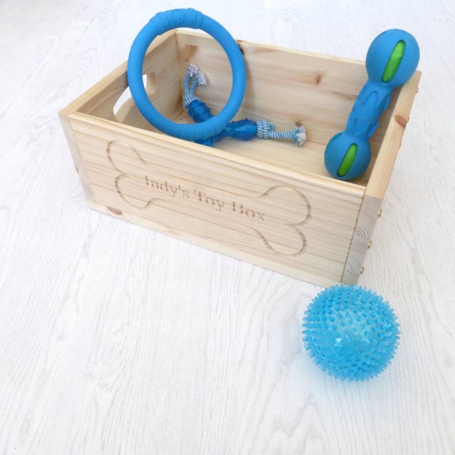Wooden Personalised Dog Toy Storage Box, 1 of 3
