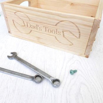 Personalised Dad's Tools Wooden Storage Box, 2 of 5