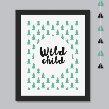 Personalised 'Wild Child' Print, 3 of 4