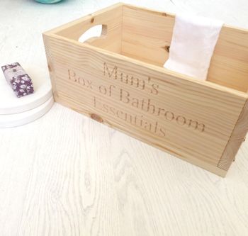 Personalised Wooden Bathroom Storage Crate, 4 of 4