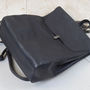 Minimalist Genuine Grain Leather Backpack Black, thumbnail 5 of 12