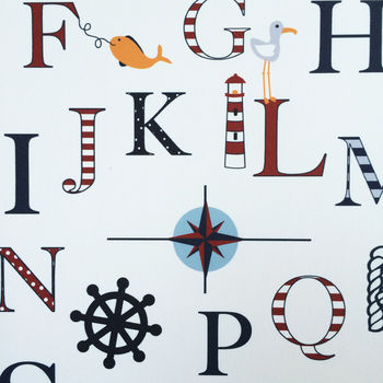 Personalised Nautical Alphabet Print, 6 of 7