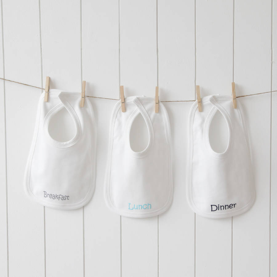 Personalised White Bibs Three Pack By My 1st Years