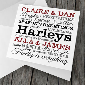 Personalised Typographic Christmas Card Pack, 2 of 3