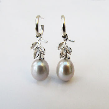 Leafy Pearl Earrings, 2 of 2