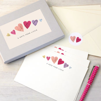 Personalised Hearts Writing Set, 2 of 7