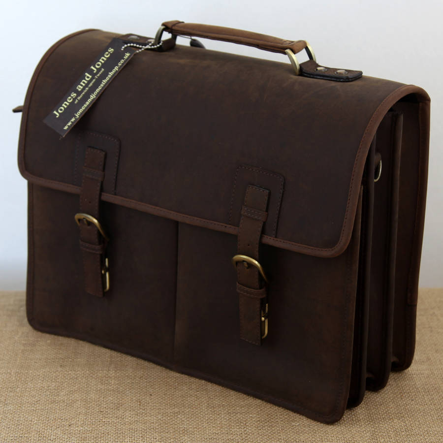 Highland Park Whisky Heavy Duty Leather Briefcase By Jones and Jones of