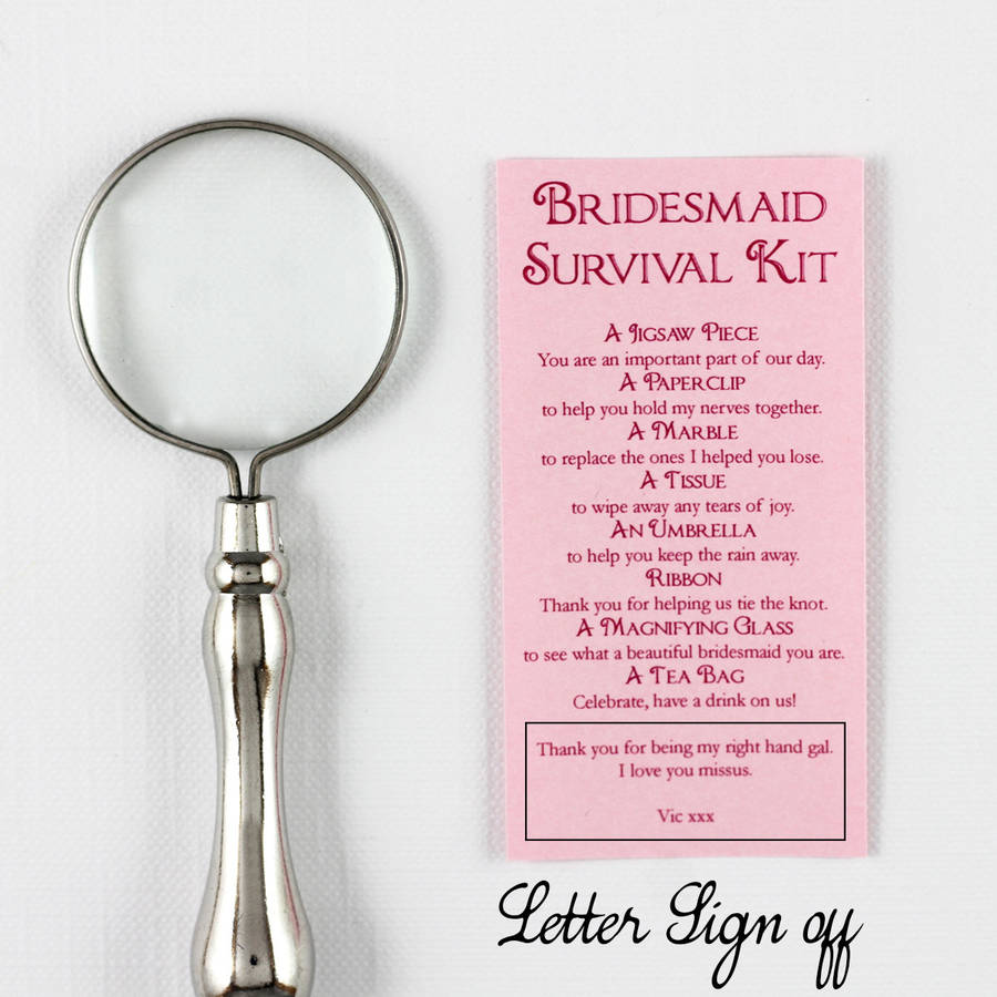 you thank off sign letter letter bridesmaid thank by you little gift