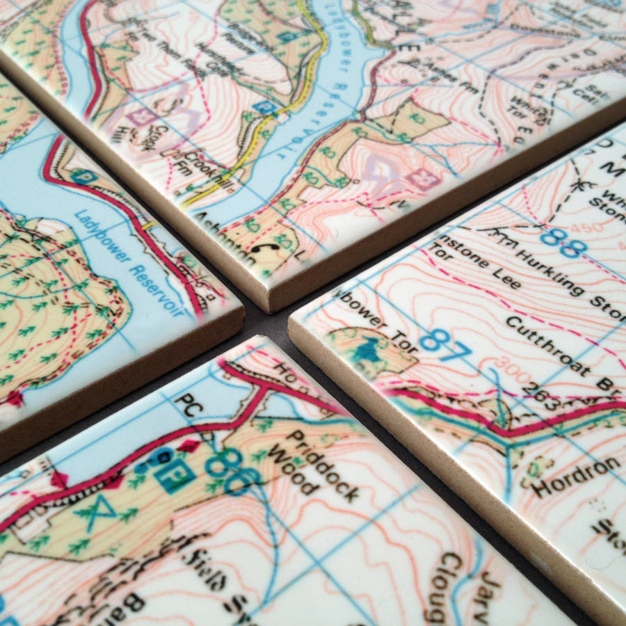 a set of personalised ceramic map tiles by thelittleboysroom ...