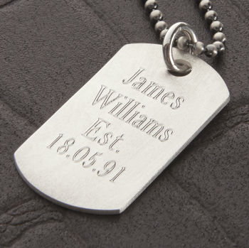 Personalised Sterling Silver Karma Dog Tag Necklace, 2 of 10