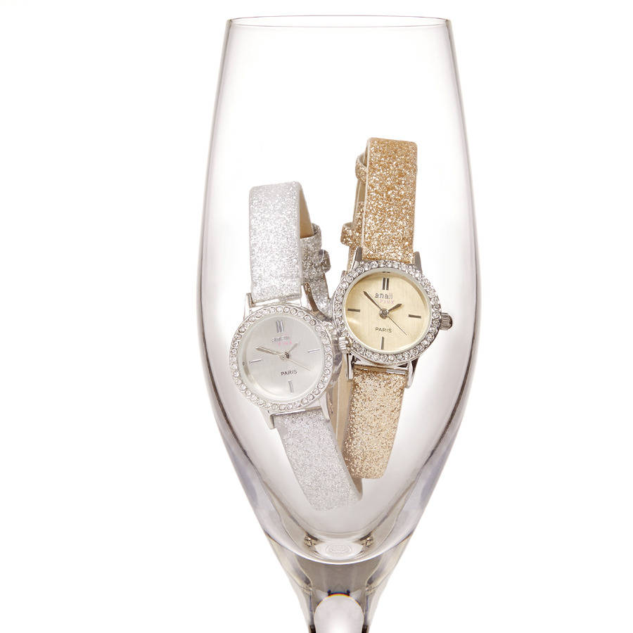 Ladies Cocktail Watch With Glitter Strap By Anaii