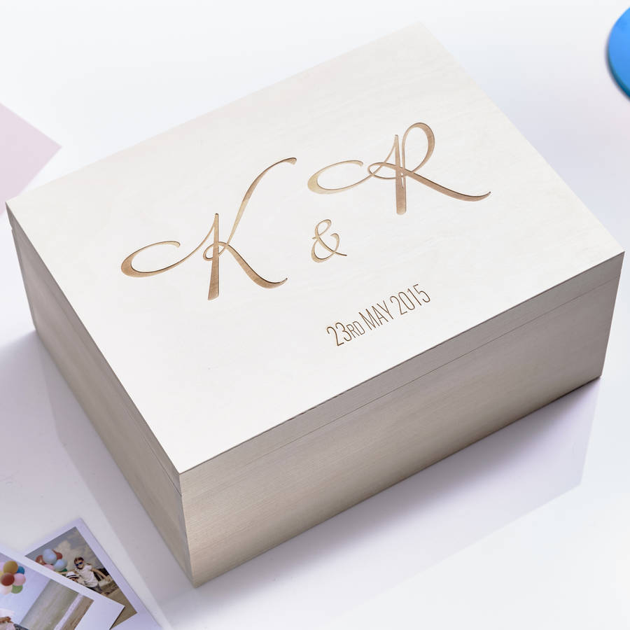 Personalised Elegant Initials Wedding Keepsake Box By Sophia Victoria