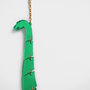 Mirrored Green Large Apatosaurus Dinosaur Necklace, thumbnail 2 of 4