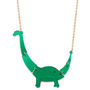 Mirrored Green Small Apatosaurus Dinosaur Necklace, thumbnail 2 of 4