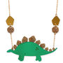 Mirrored And Glittered Stegosaurus Necklace, thumbnail 1 of 3