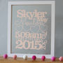 Personalised Baby Birth Details Papercut, thumbnail 4 of 7