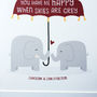 'You Make Me Happy' Elephant Love Anniversary Print, thumbnail 5 of 6