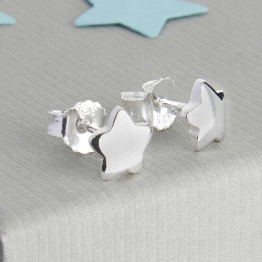 Sterling Silver Star Earrings By Hurleyburley Notonthehighstreet Sterling Silver Star Earrings