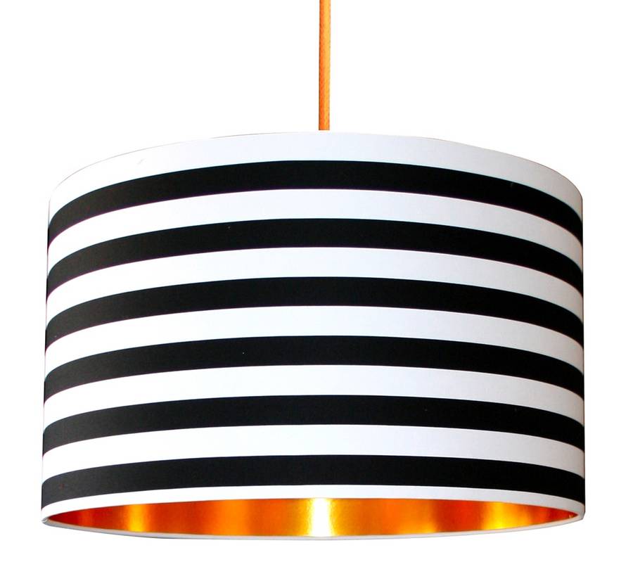 Circus Stripe Lampshades With Copper Or, How To Line A Lampshade With Copper