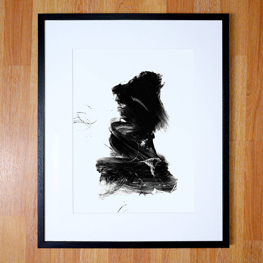 contemporary abstract print black and white by paul