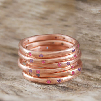 Topaz Birthstone Rose Gold Plated Stacking Ring, 2 of 4