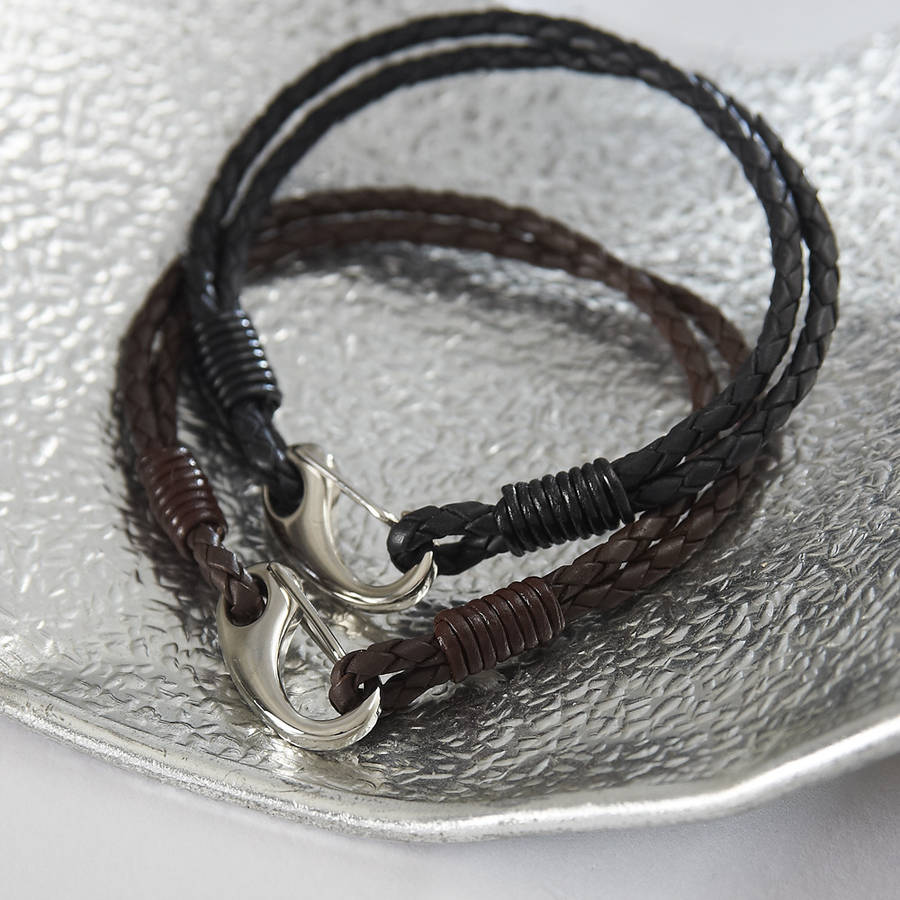 men's leather bracelet by suzy q designs