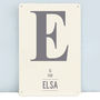 Initial Letter Christening Print On Metal, thumbnail 1 of 6