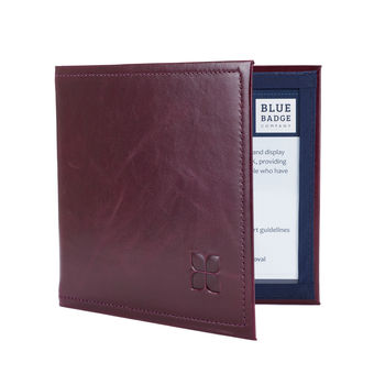 Blue Badge Permit Holder In Burgundy Italian Leather, 2 of 7