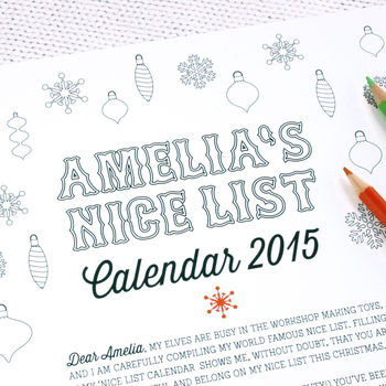 Santa's Colour In Nice List Advent Calendar, 6 of 12