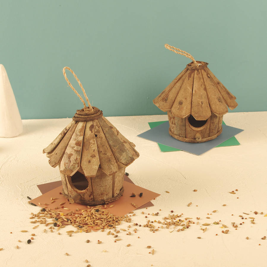 Natural Bark Hanging Bird House By Dibor