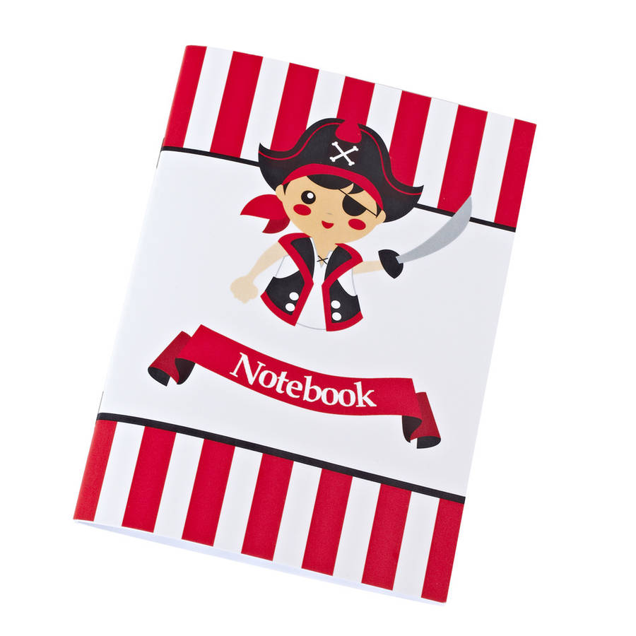pirate notebook, colouring cards and sticker sheet by feather grey ...