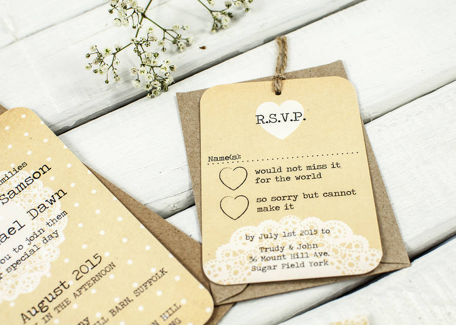 rustic lace wedding invitation bundle by norma&dorothy