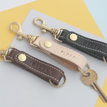 Personalised Handstamped Leather Key Fob By Posh Totty Designs Creates