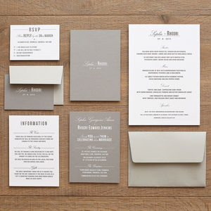 Traditional Style Wedding Invitation Stone Grey By Paperpair Traditional Style Wedding Invitation Stone Grey By Paperpair Notonthehighstreet