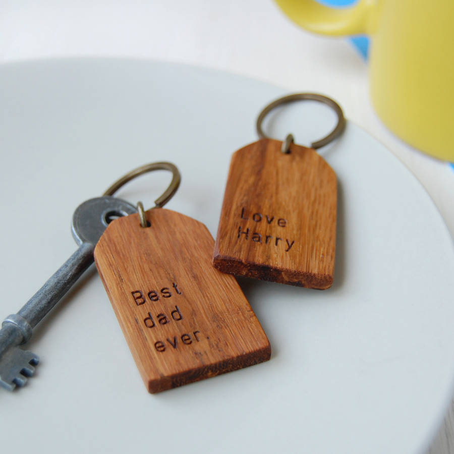 Personalised Best Wooden Luggage Tag Keyring By Clara and Macy