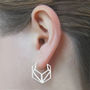 Geometric Hexagonal Sterling Silver Hoop Earrings, thumbnail 1 of 5