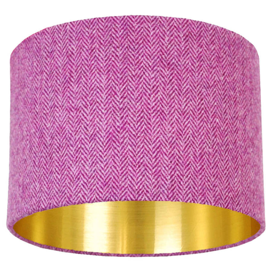 Purple Harris Tweed Lampshade Choice Of Metallic Lining By Quirk Purple With Gold