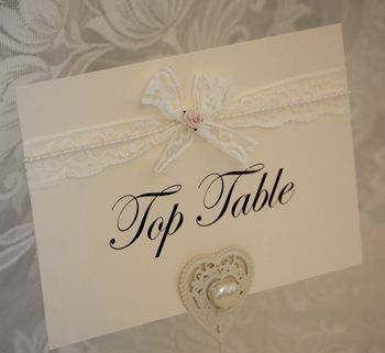 Lace, Rose And Pearl Wedding Table Names, 3 of 5