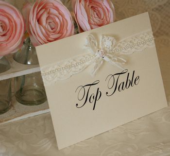 Lace, Rose And Pearl Wedding Table Names, 4 of 5