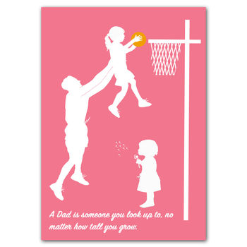 Father And Daughter Playing Basketball Art Print, 3 of 4