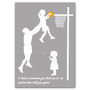 Father And Daughter Playing Basketball Art Print, thumbnail 1 of 4