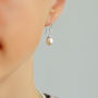 Sterling Silver Dew Drop Pearl Dangly Earrings, thumbnail 2 of 4