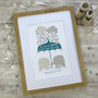 'You Make Us Happy' Elephant New Baby / Twins Print, thumbnail 4 of 10