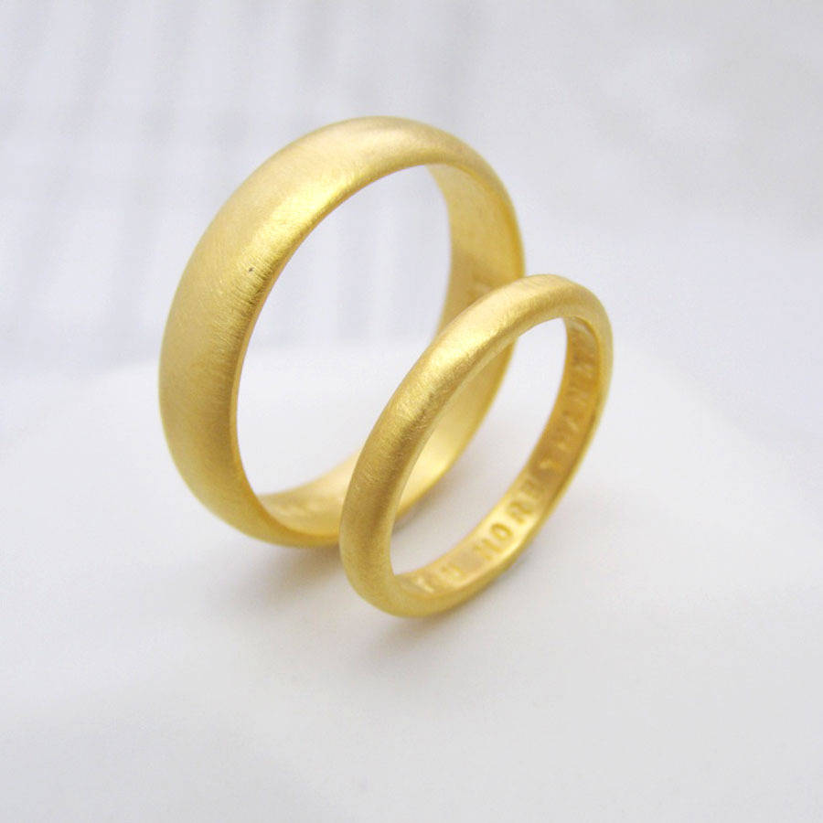 Personalised His And Hers Gold Bands By Soremi Jewellery ...