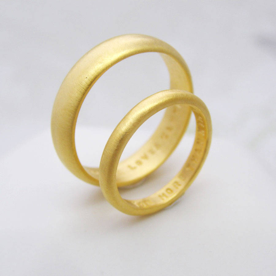 Personalised His And Hers Gold Bands By Soremi Jewellery 