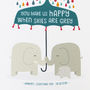 'You Make Us Happy' Elephant New Baby / Twins Print, thumbnail 9 of 10