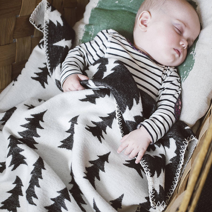 Trees Woven Baby Blanket By Lullabuy The Modern Kids Store