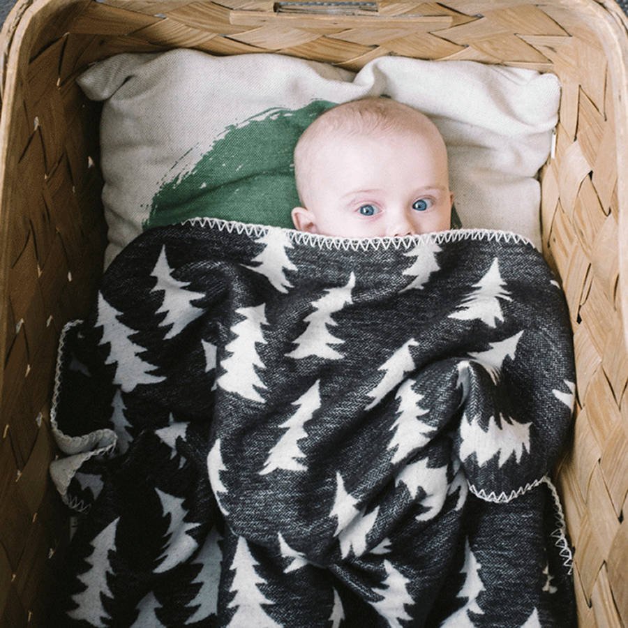 Trees Woven Baby Blanket By Lullabuy The Modern Kids Store