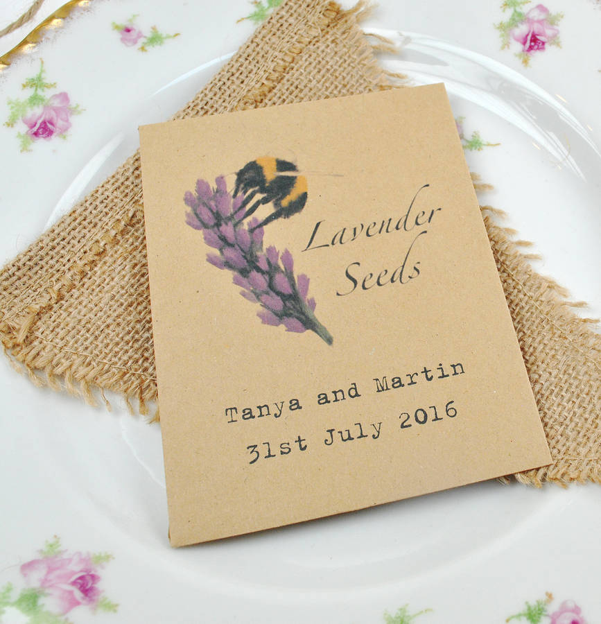 Lavender Seeds For The Bees Recycled Wedding Favour By Wildflower ...